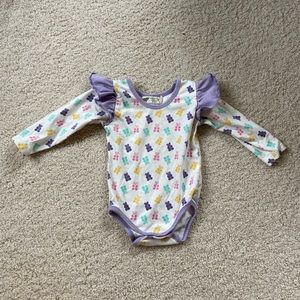 Monica & Andy gummy bear onesie